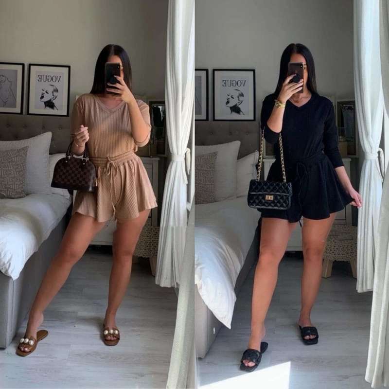 Long sleeve Weakened Vibe Short Set 