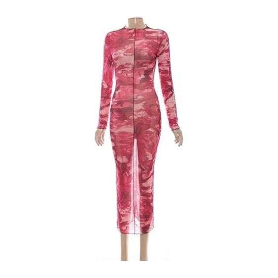 Mesh see-through bodycon dress