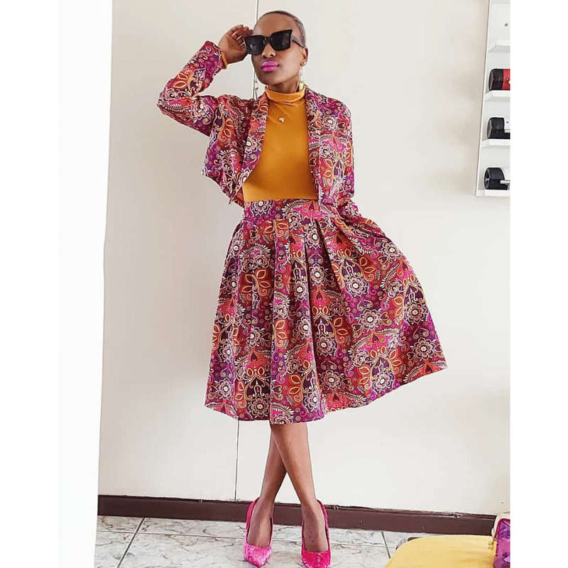 V-Neck Long Sleeve Printed Set