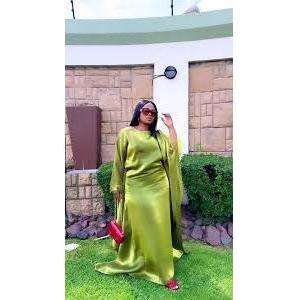 Long Sleeve kaftan Elegant Satin Robe.
