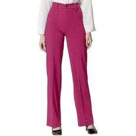Solid Straight Leg Slant Pocket Pants.