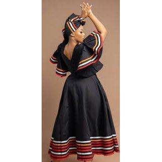 Round Neck African Sleeveless Midi Dress.