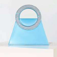 Rhinestone clutch diamond round handle Handbags.