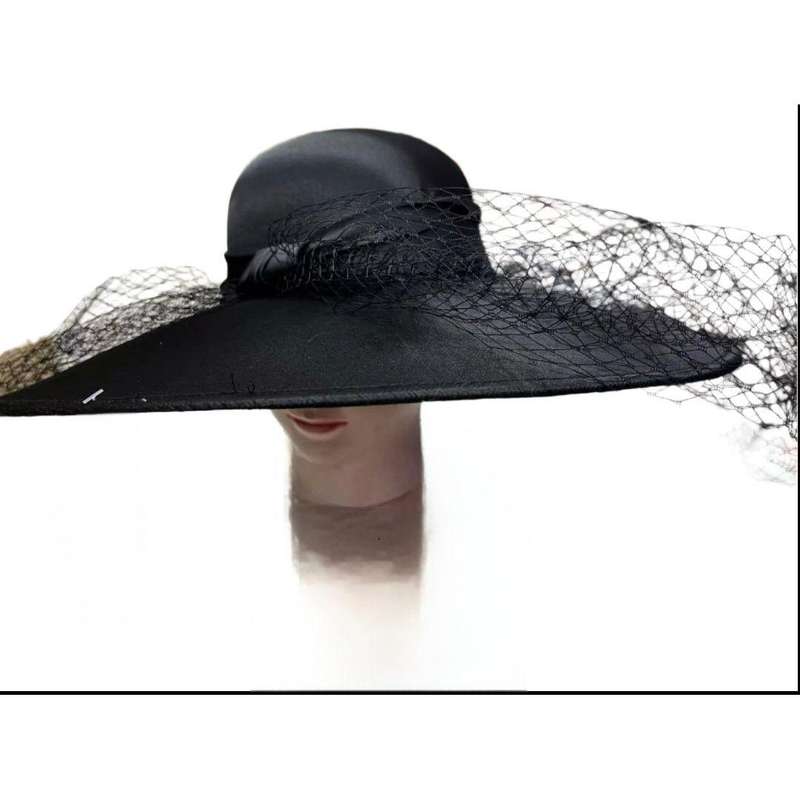 Luxury Black Fascinator Special event Pillbox Hat