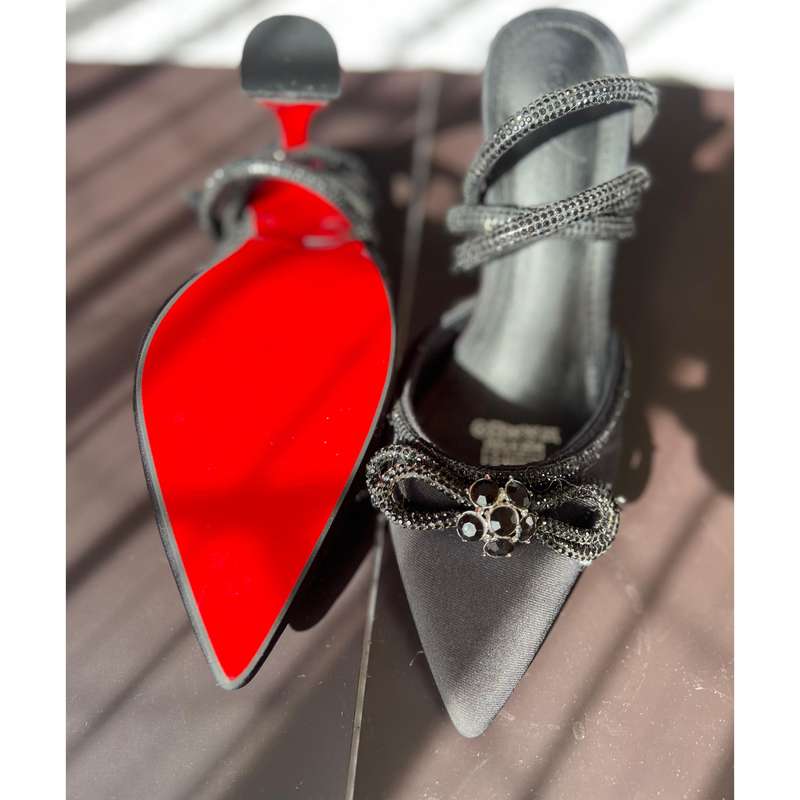 Rhinestone Pointed High Heel