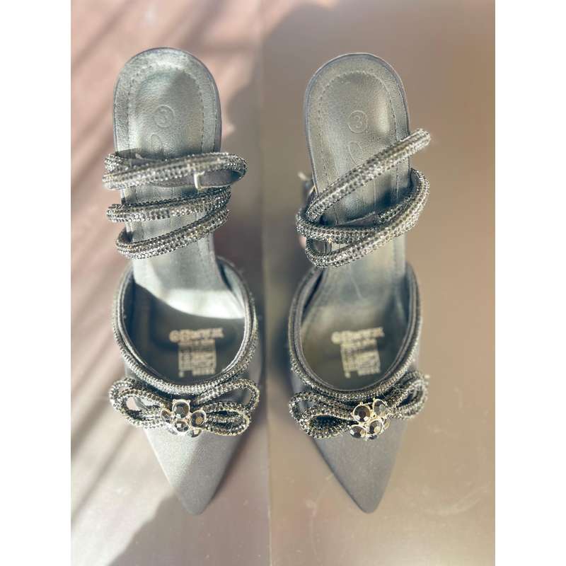 Rhinestone Pointed High Heel