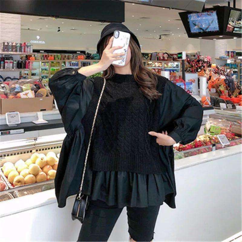 Loose Casual Pullover Long sleeve knitte sweater 