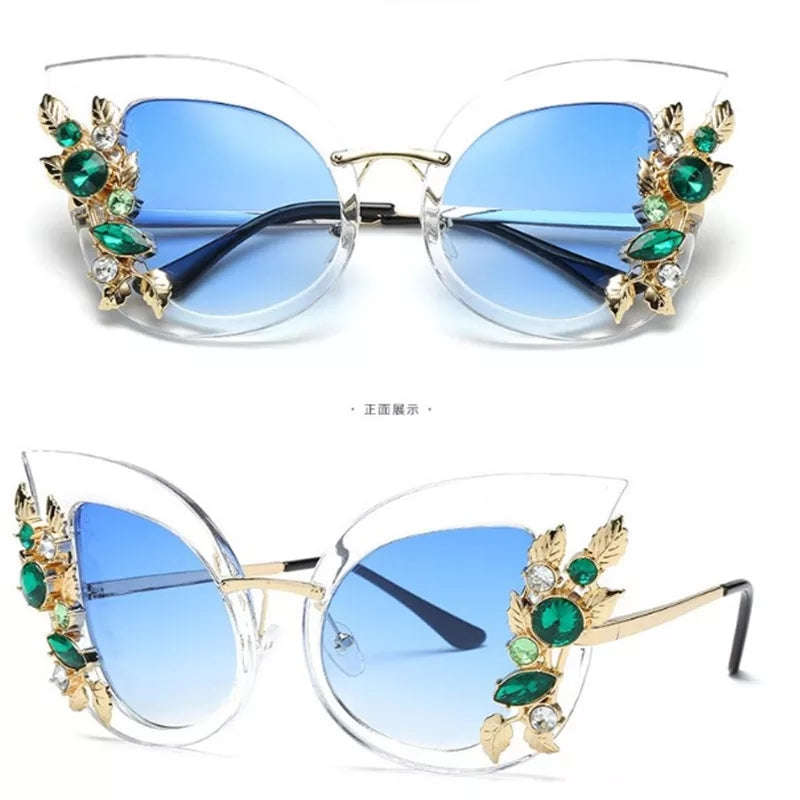 Flower Rhinestone Sunglas