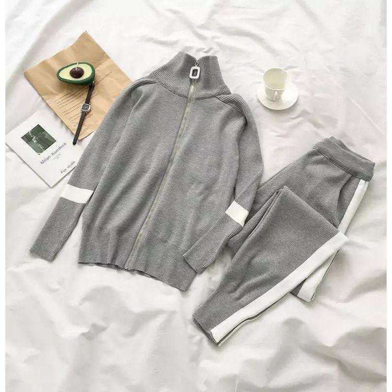 Knitting Tracksuits Two Piece Sets