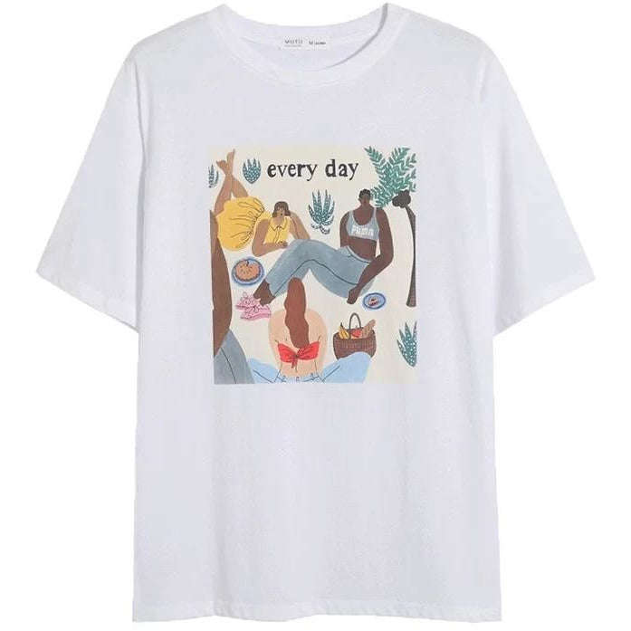 Printed Cotton Fashion Short Sleeve Top