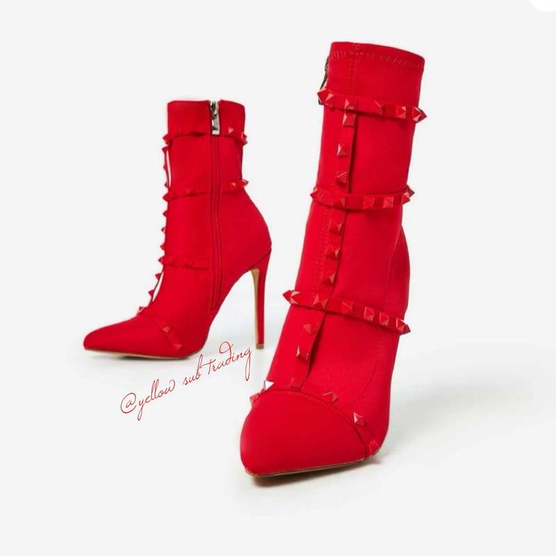 Studded Detail Sock Boots