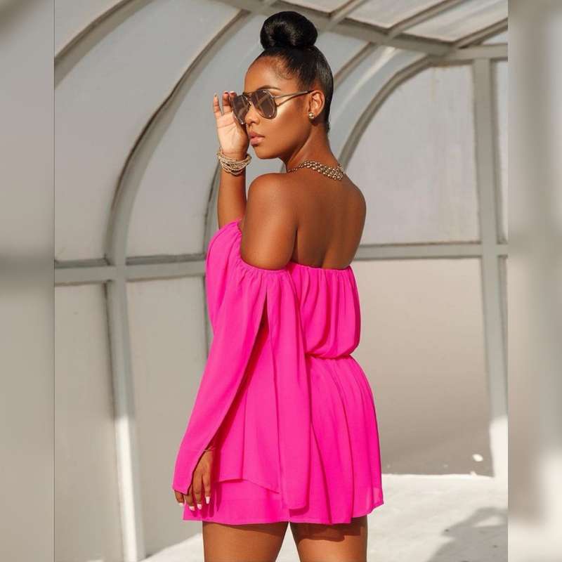 Off Shoulder Mini Jumpsuit 