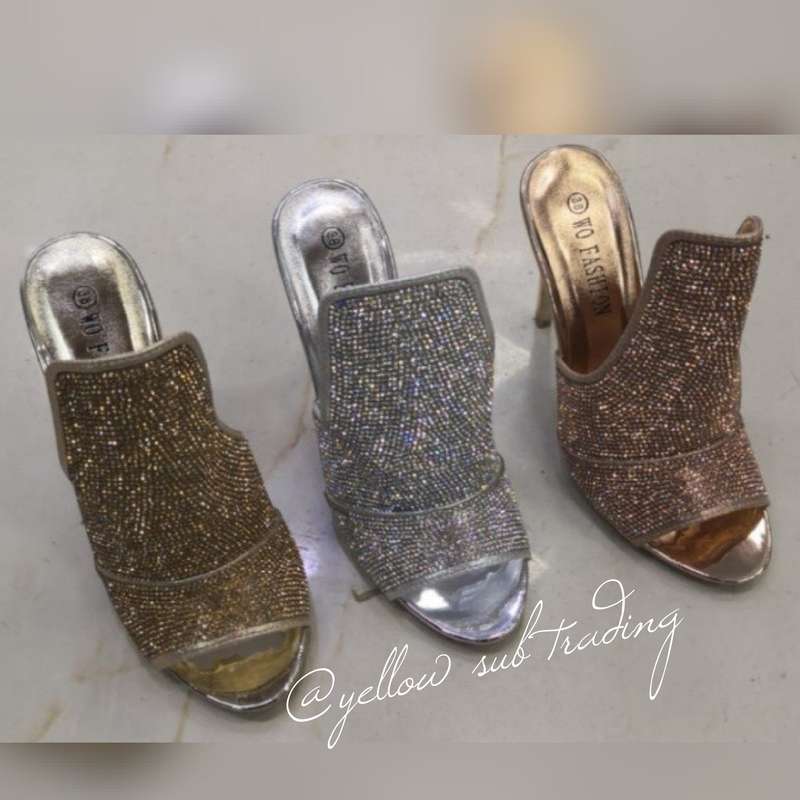 Glitter Open Toe Heels
