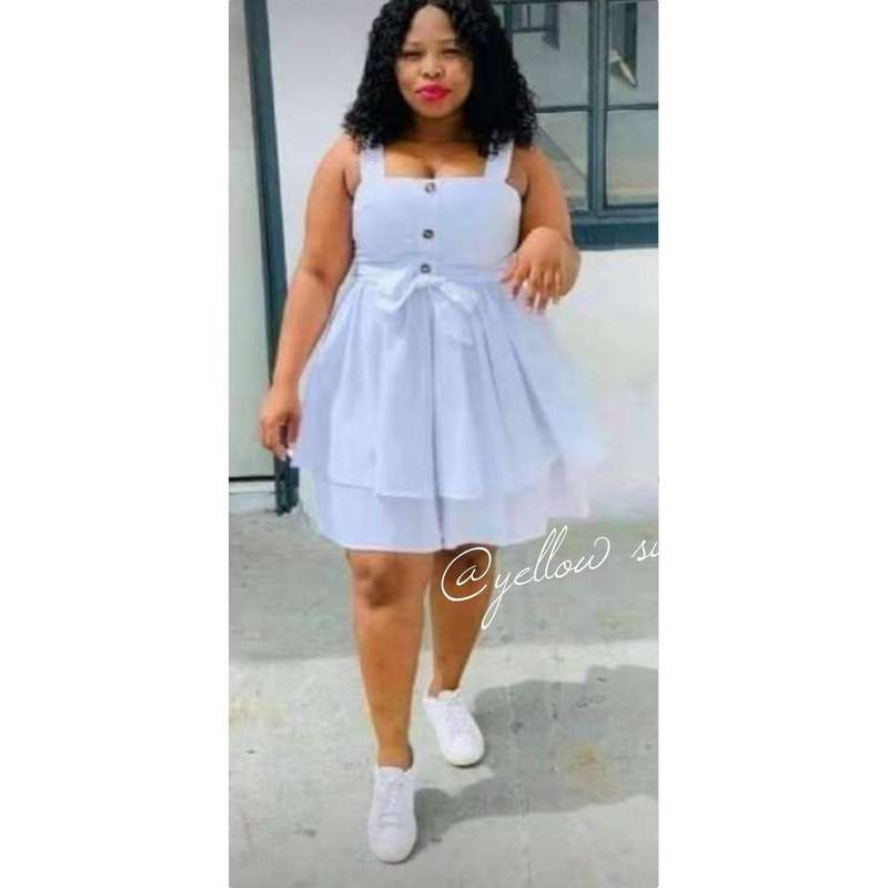 Layered Button Detail Mini Dress 