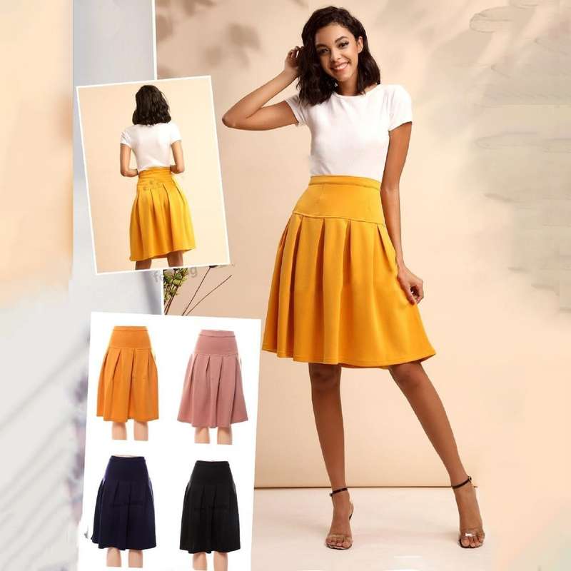 Midi Pleated Umbrella Skirt
