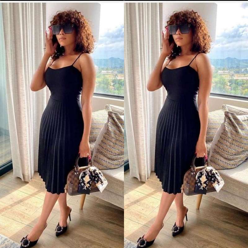 Pleated Midi Dress