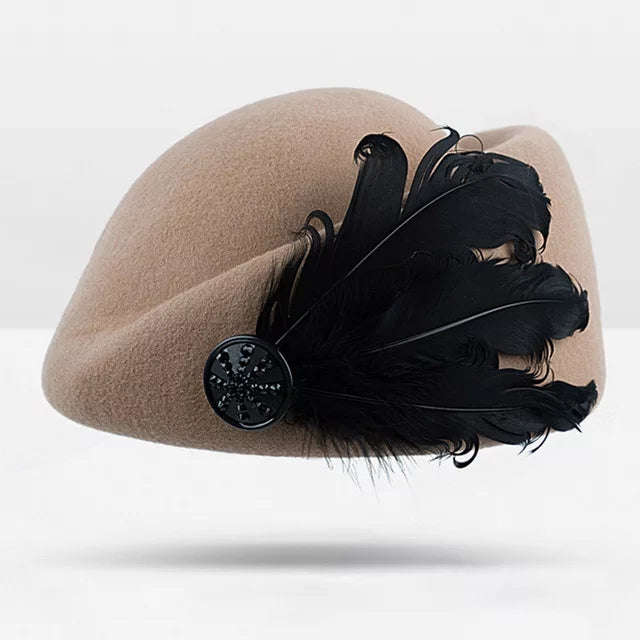 Decorated wool vintage Hats - GREEN