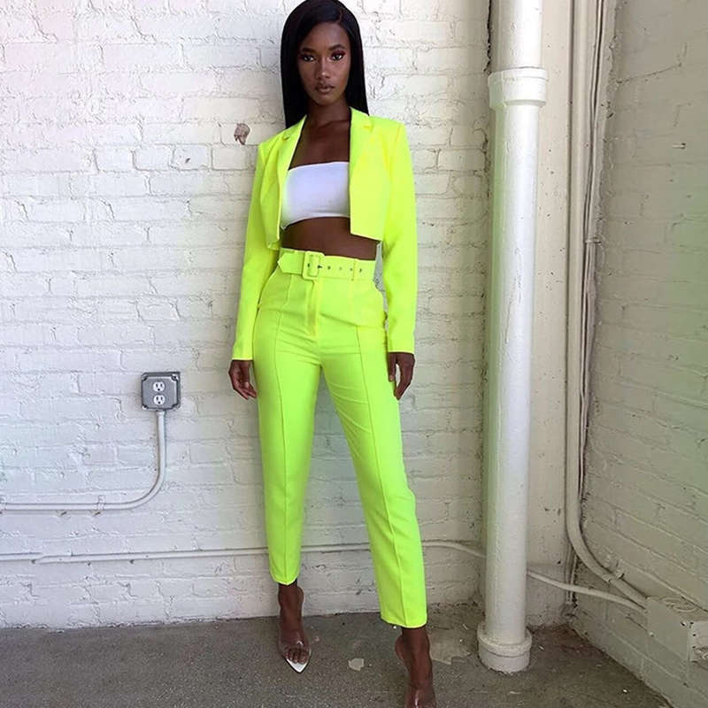 High Wasted Pants And Blazer Set