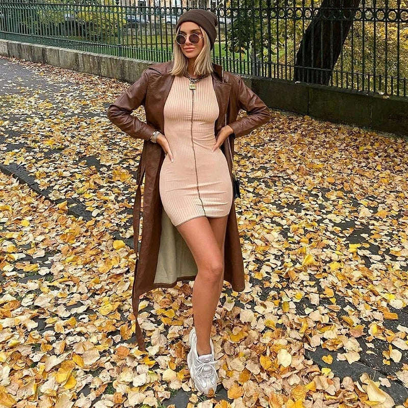 Long Sleeve Knitted Short Dress