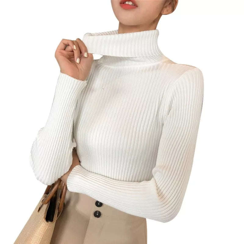 Pullover Turtleneck - WHITE / L/XL