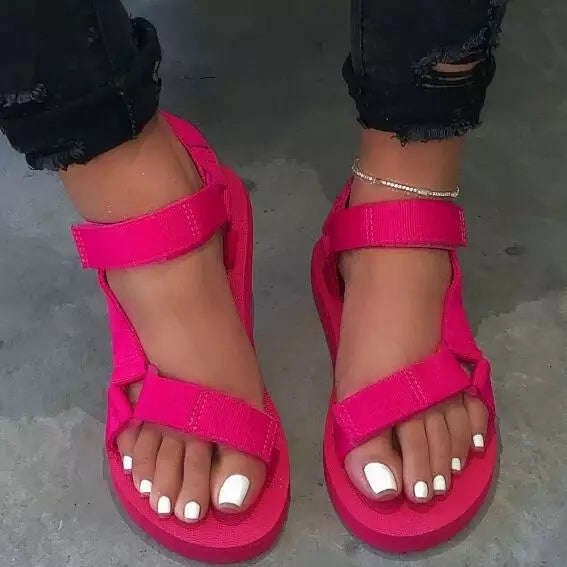 Hook Loop Flat Slippers 