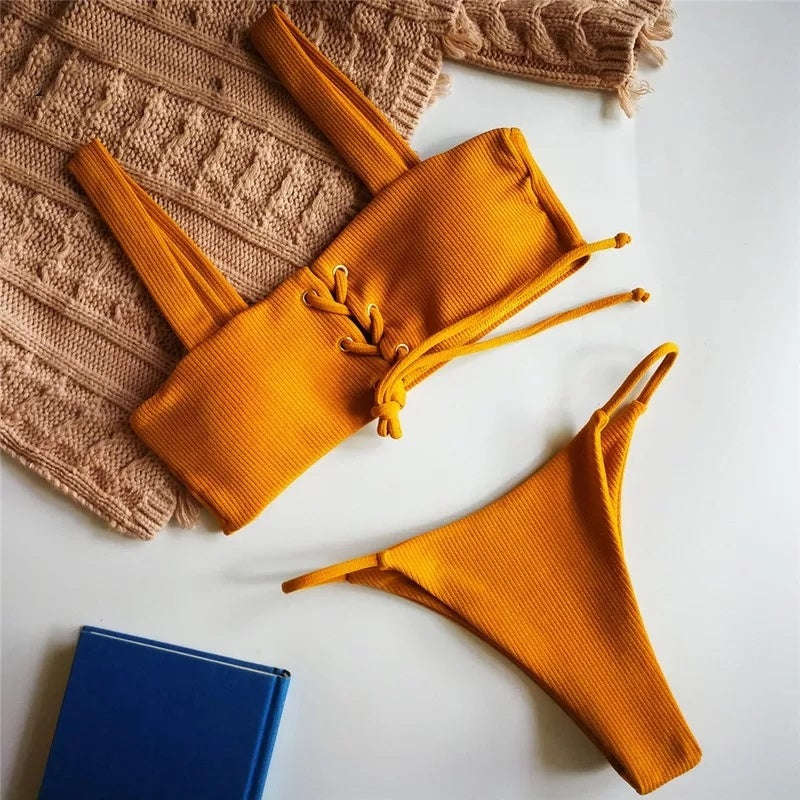 Lace up bikini Set