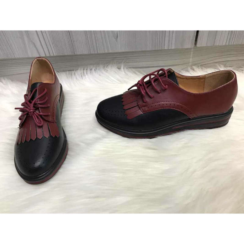Platform Lace-Up  Shoes - GRAY / 5