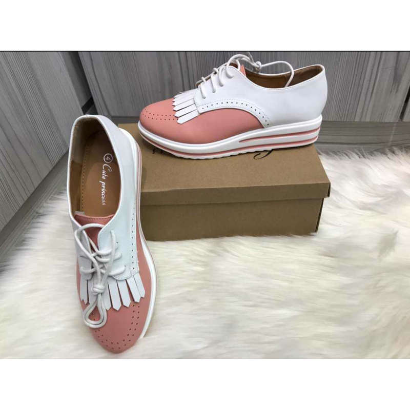 Platform Lace-Up  Shoes - GRAY / 5
