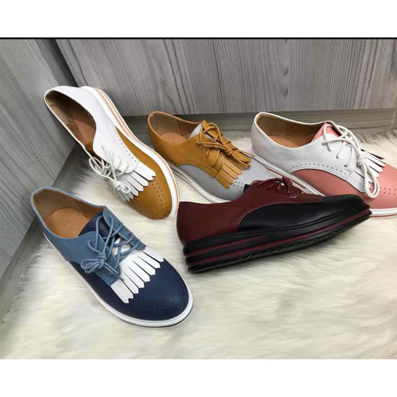 Platform Lace-Up  Shoes - GRAY / 5
