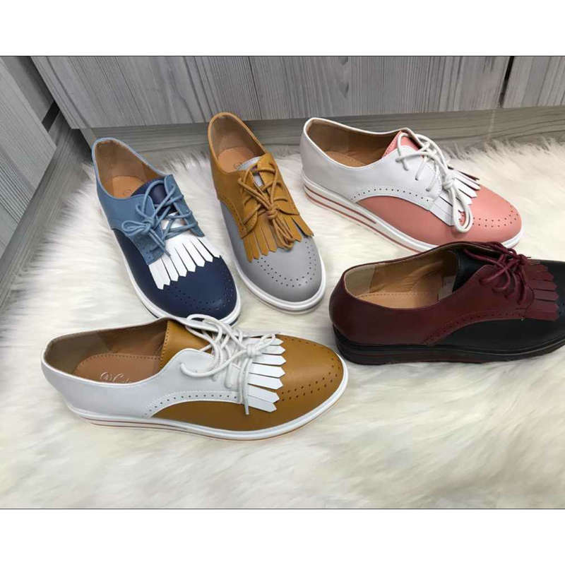 Platform Lace-Up  Shoes - GRAY / 5