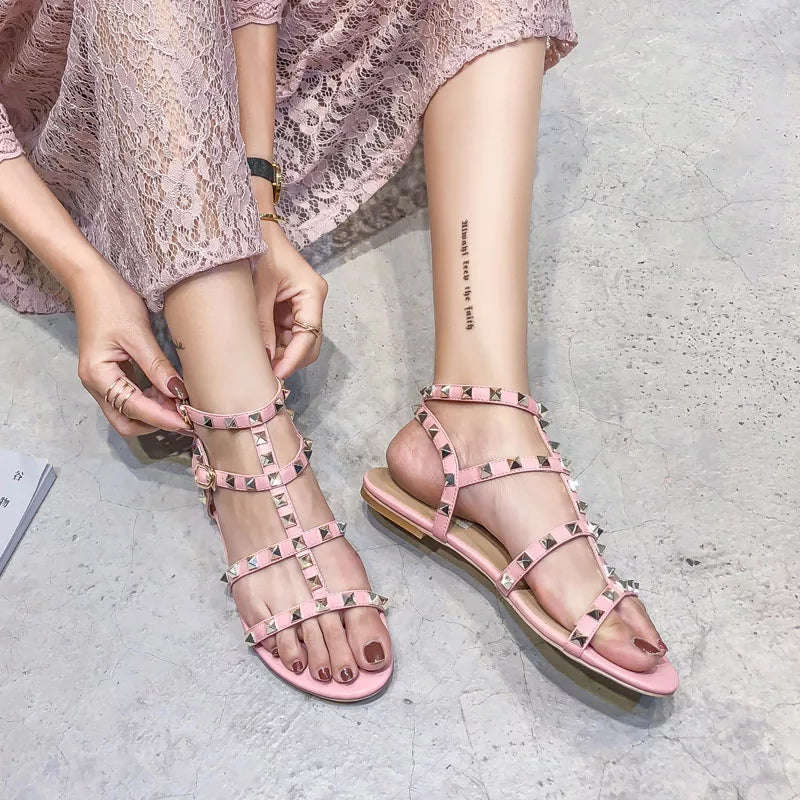 Buckle-strap Sandals - YELLOW / 5