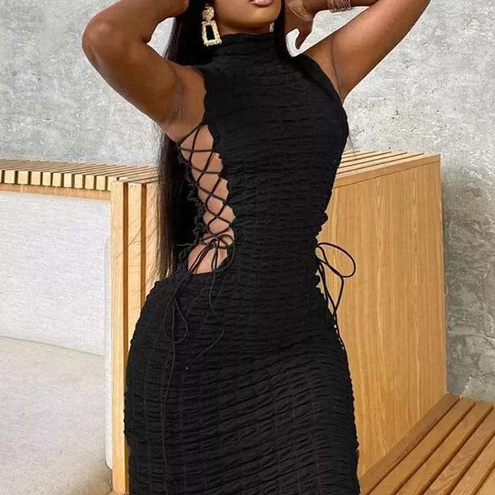 Turtle neck sexy bandage dress
