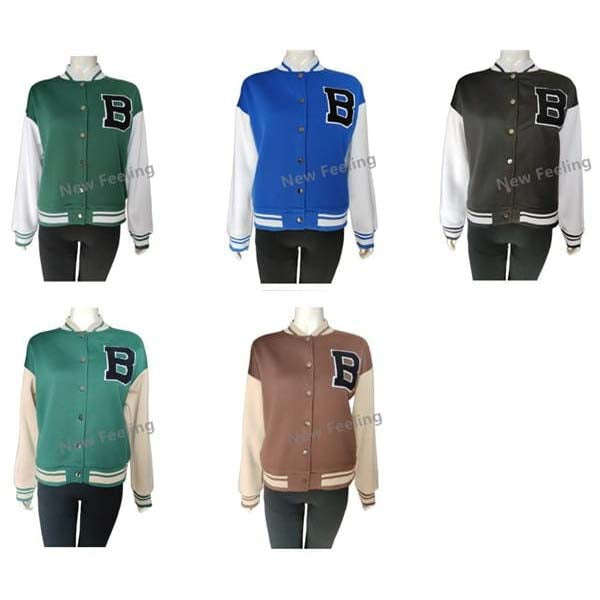 Baseball Uniform Jacket - DARK GREEN & KHAKI / M