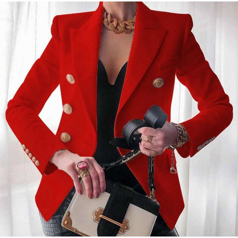 Double Breasted Blazer - PINK / 2Xl