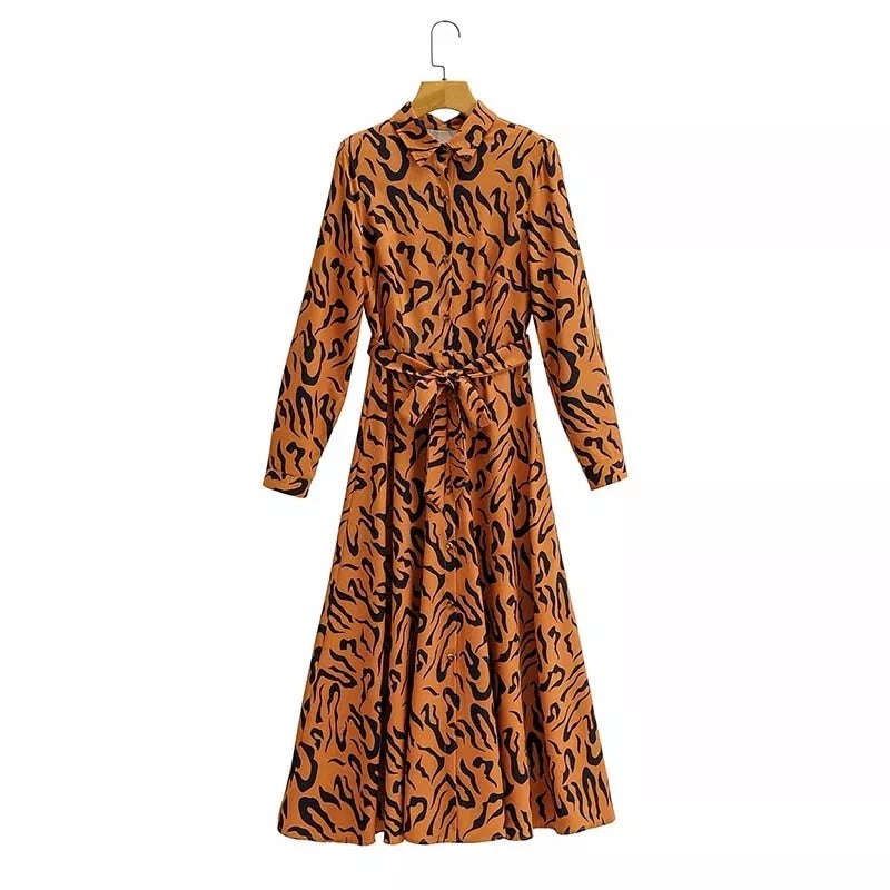 Vintage Tiger Dtripe Midi Dress