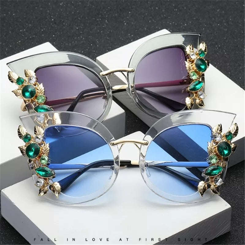 Flower Rhinestone Sunglas