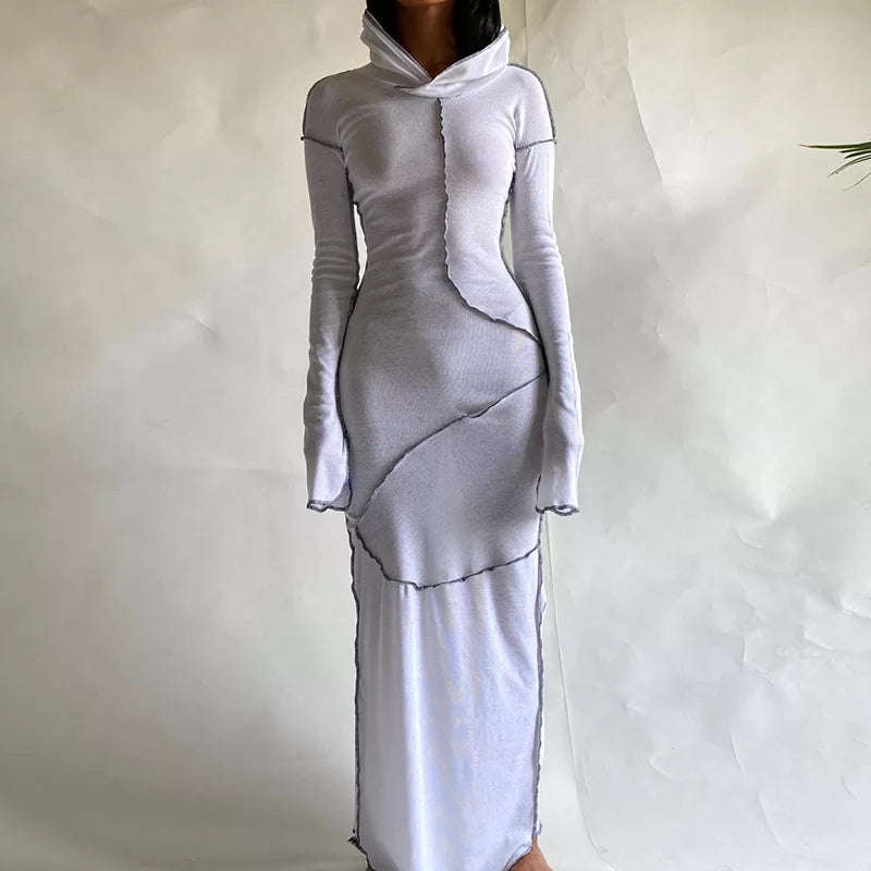 Hooded Bodycon Long Sleeve Dress