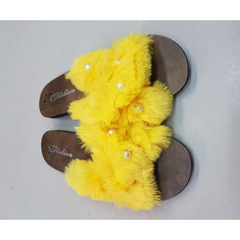 Crossover Faux Fur Slippers - MAROON / 4(38)