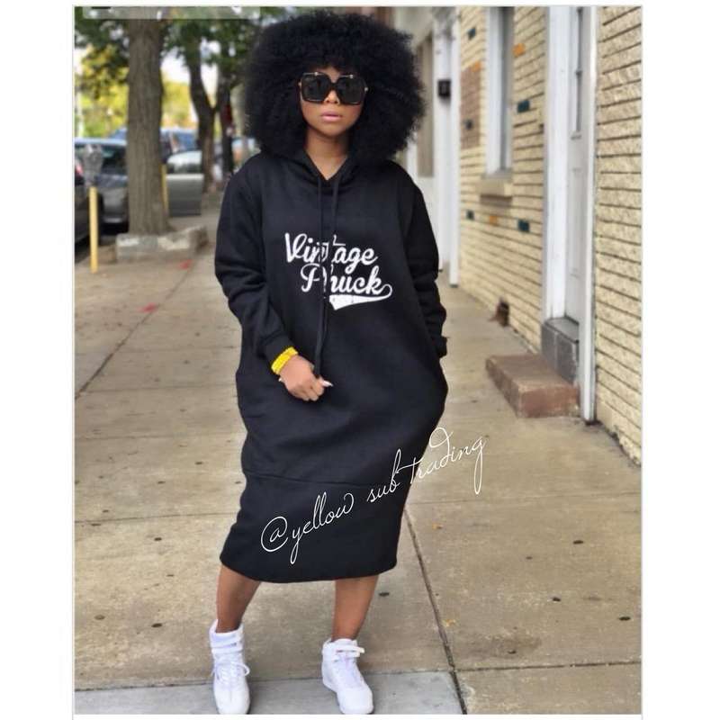 Vintage Hooded Sweater Dress