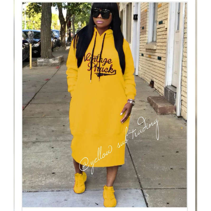 Vintage Hooded Sweater Dress
