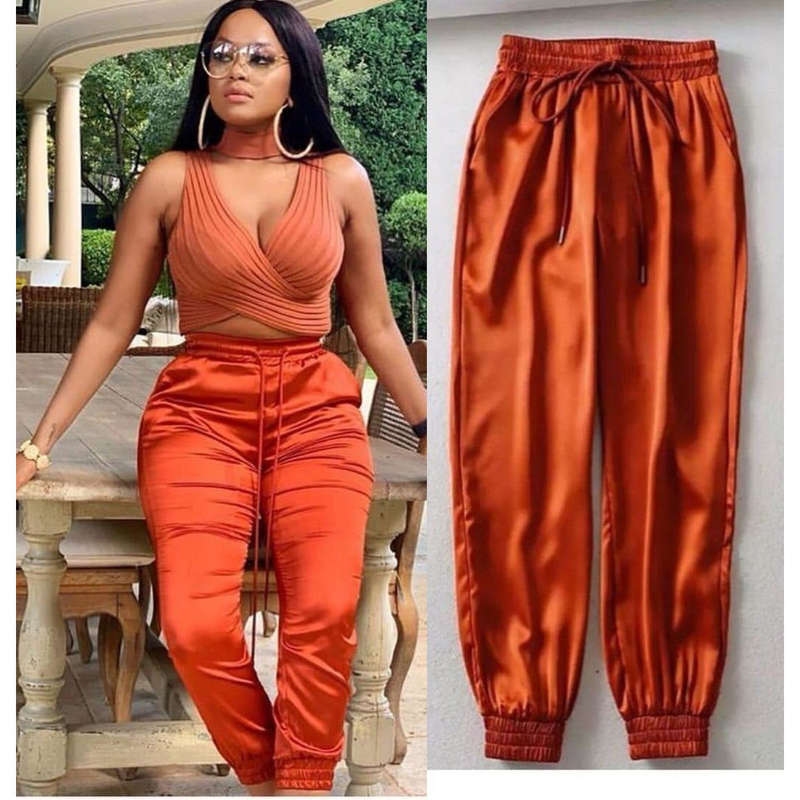 Satin Cargo Pants