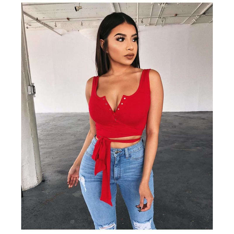Wrap around V-Neck Crop Top 