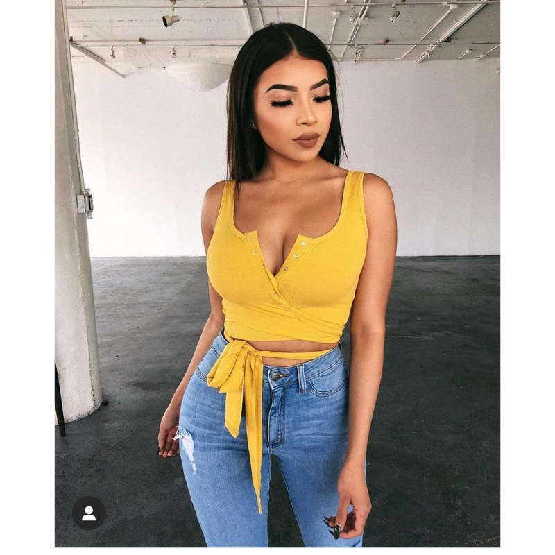 Wrap around V-Neck Crop Top 
