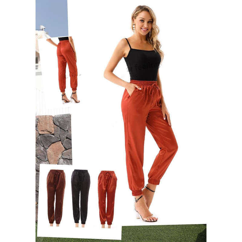 Satin Cargo Pants