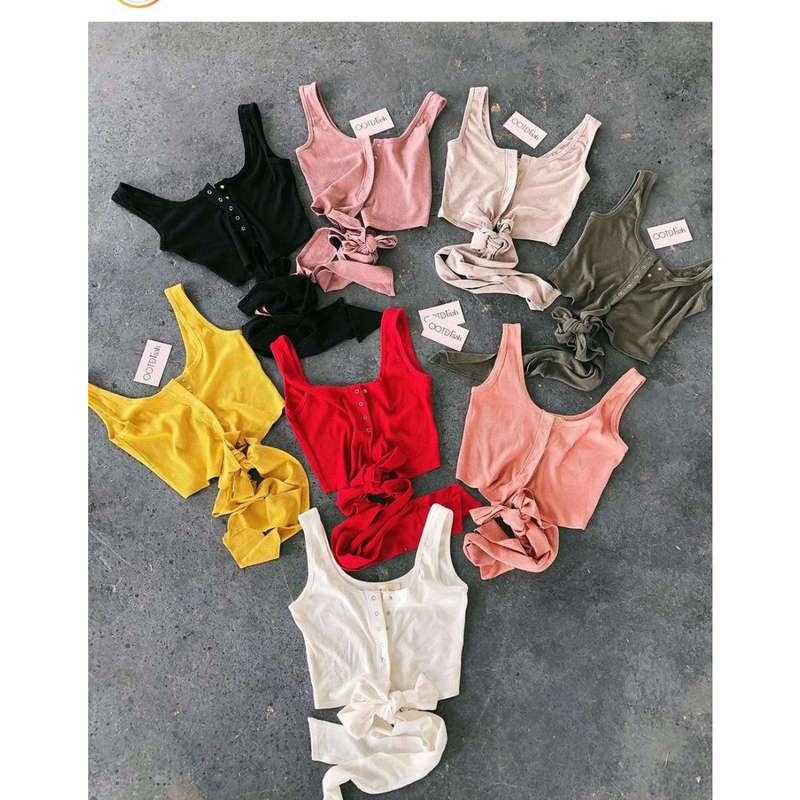 Wrap around V-Neck Crop Top 
