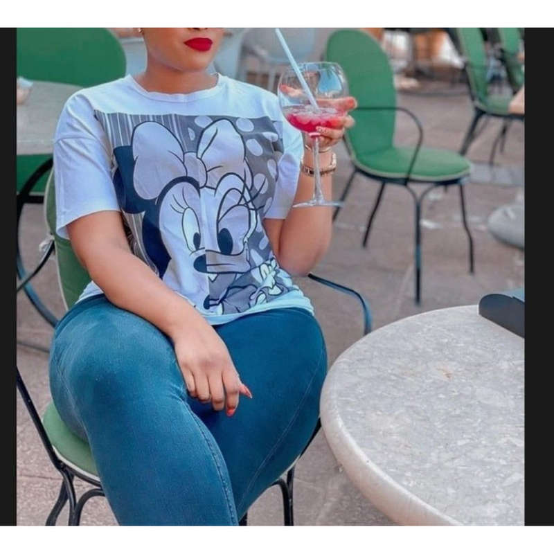 Character Print T-shirt - WHITE / S