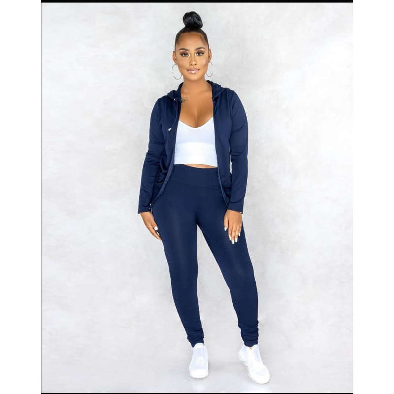 Zipper Tracksuit Set - GREEN / XL