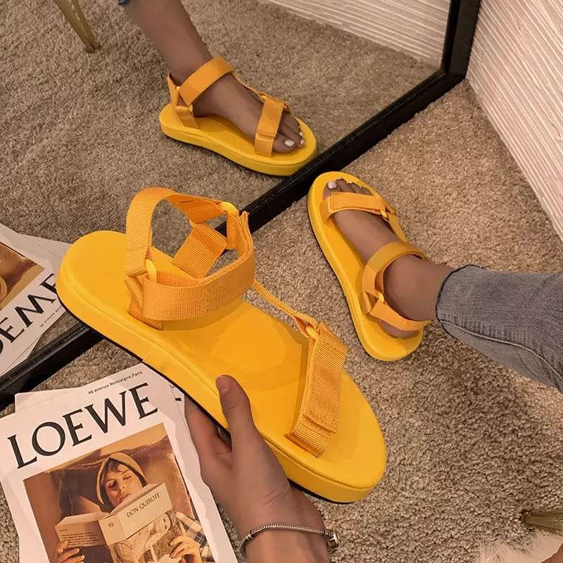Hook Loop Flat Slippers 
