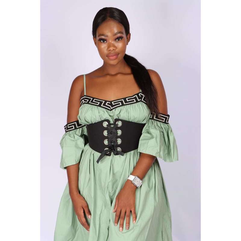 Off Shoulder Bubble Dress - YELLOW / XXL