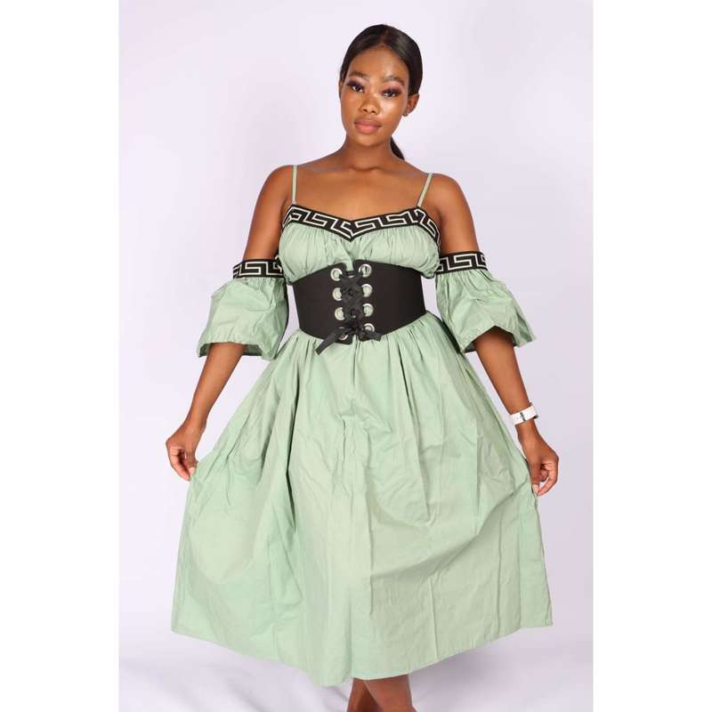 Off Shoulder Bubble Dress - YELLOW / XXL